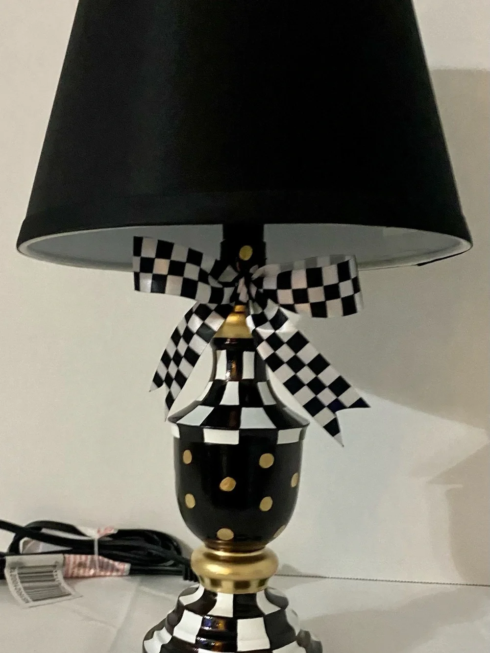 MacKenzie Childs inspired hand painted 15” accent lamp